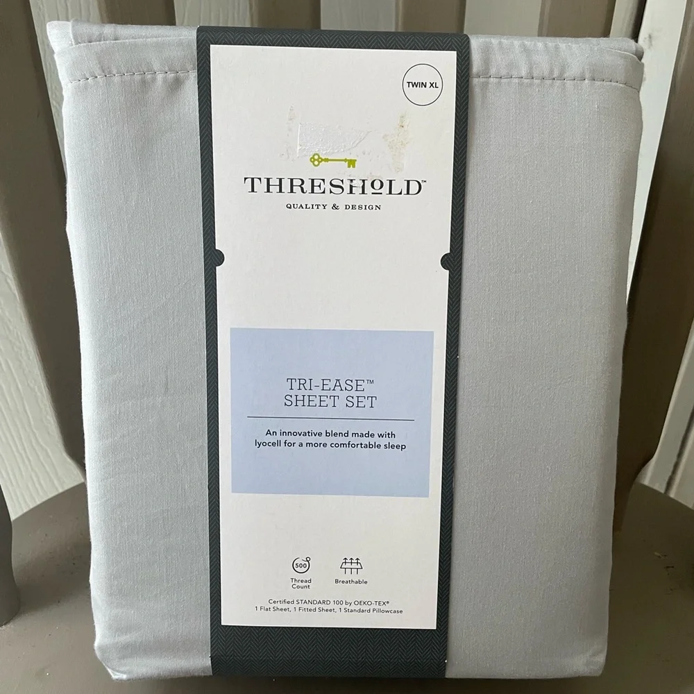 Threshold Tri-Ease 500 Thread Count Gray Sheet Set